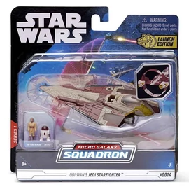 Star Wars Micro Galaxy Squadron 13cm - Delta-7B Jedi Csillagvadász Obi-Wan Kenobival és R4-P17-tel