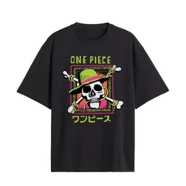 Cotton Division One Piece Zöld Japán Írásos Póló (Fekete, L)