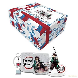 Demon Slayer Ajándék Szett - Akril Figura, Bögre &amp; Kulcstartó