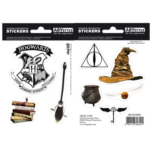 Harry Potter varázstárgyak matrica csomag 16cm x 11 cm.