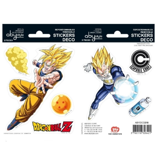 DRAGON BALL Goku és Vegeta matrica csomag 16cm x 11 cm.