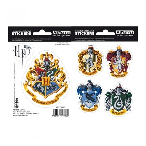 Harry Potter Hogwarts houses matrica csomag 16cm x 11 cm.