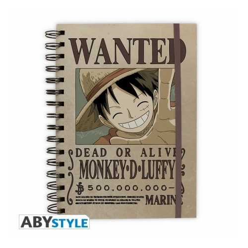 ONE PIECE Luffy Wanted spirálfüzet notesz