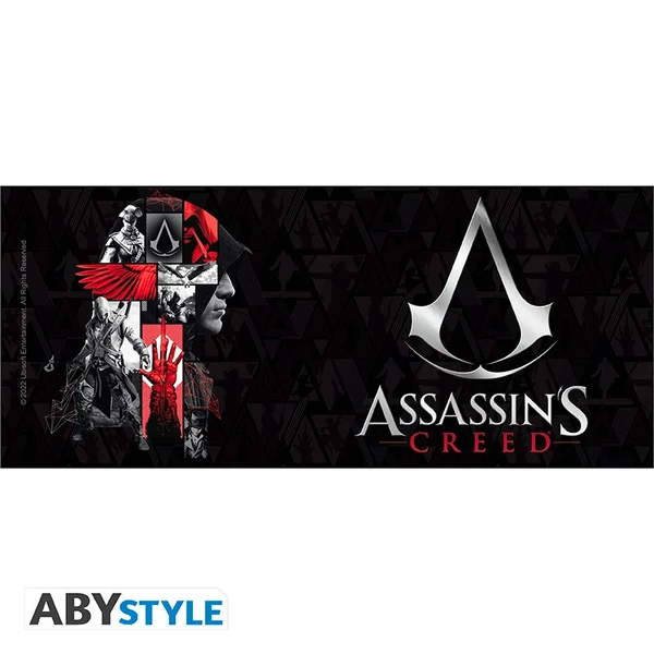 ASSASSIN'S CREED - bögre - 320 ml - Crest fekete piros