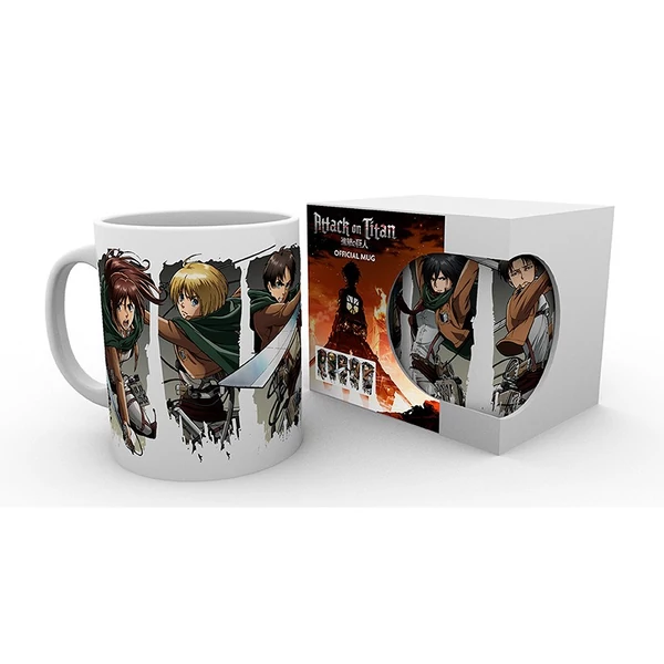 ATTACK ON TITAN - Bögre - 320 ml - Character Montage