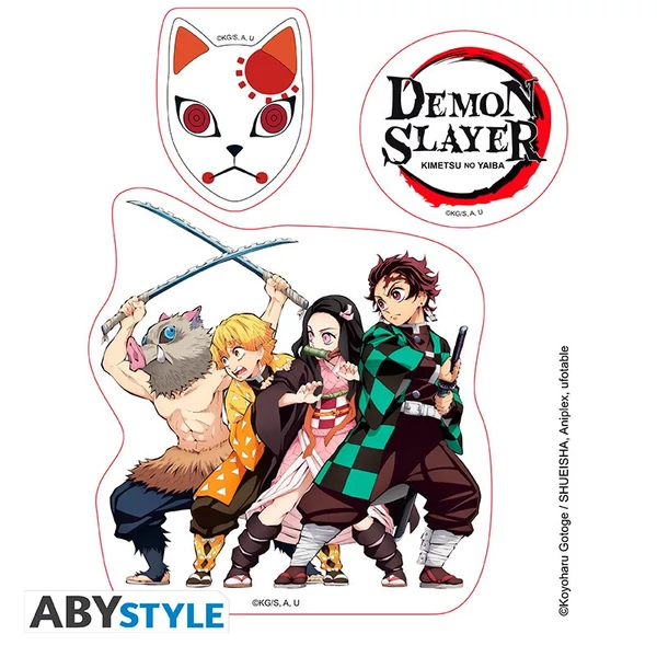 DEMON SLAYER -pohár szívószállal 470ml + Acryl® dísz figura+ matricák ajándék szett