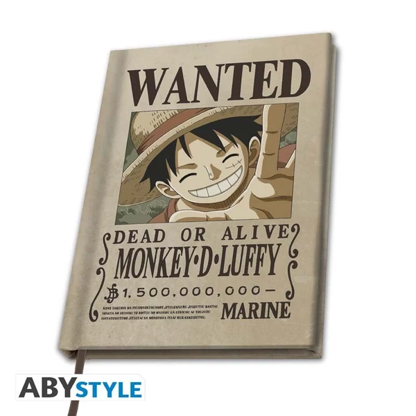 ONE PIECE "Wanted Luffy" A5 jegyzetfüzet