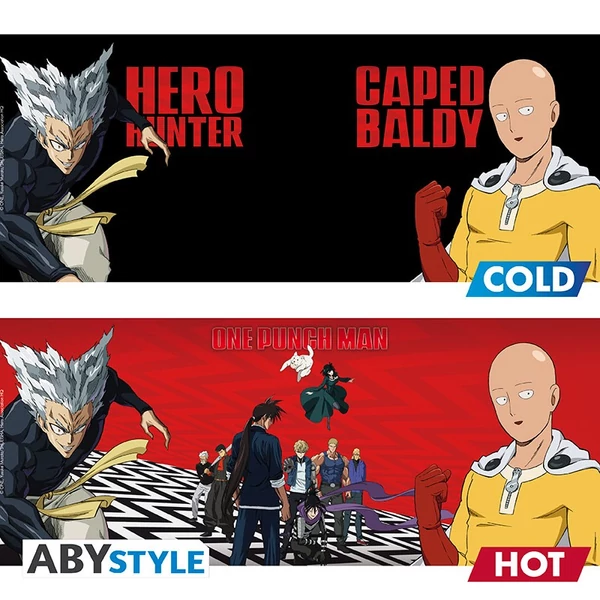 ONE PUNCH MAN - hőre változó bögre- Saitama & Garou 460 ml