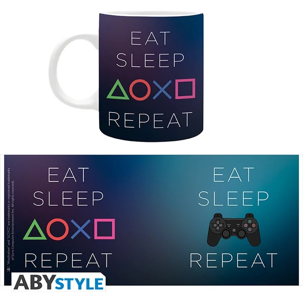 PLAYSTATION - bögre - 320 ml - Eat Sleep Repeat