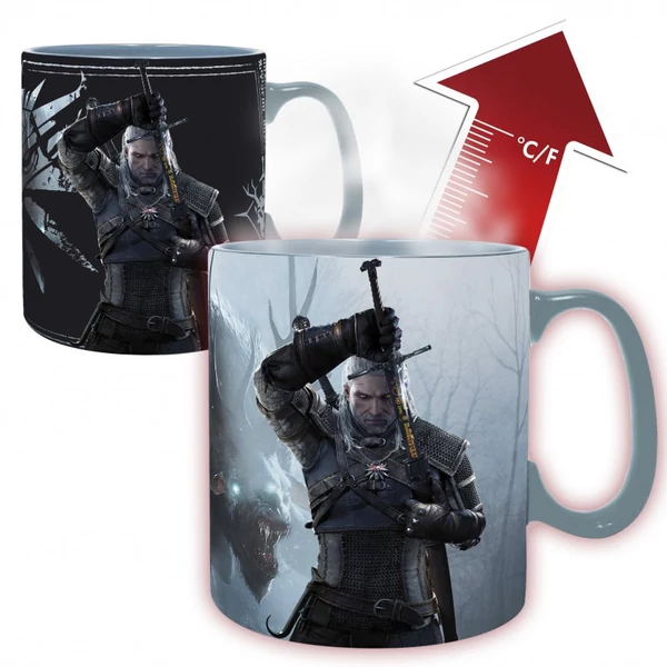 THE WITCHER - Hőre változó bögre - 460 ml - Geralt & Ciri