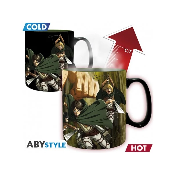 ATTACK ON TITAN - Hőre változó bögre -460ml- Titan Eren