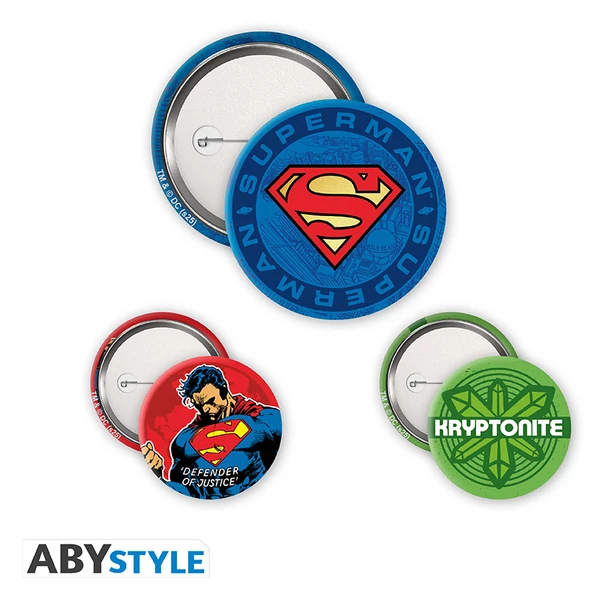 DC COMICS - Kitűző Csomag - Superman, Logo & Kryptonite