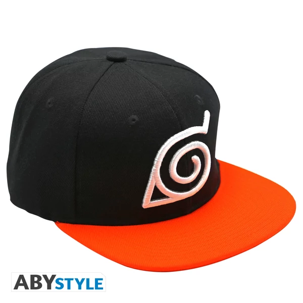 NARUTO SHIPPUDEN - Snapback sapka - Black & Orange - Konoha