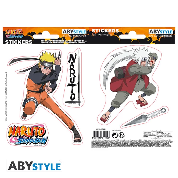 NARUTO SHIPPUDEN - Matricák - 16x11cm/ 2 sheets - Naruto/ Jiraiya