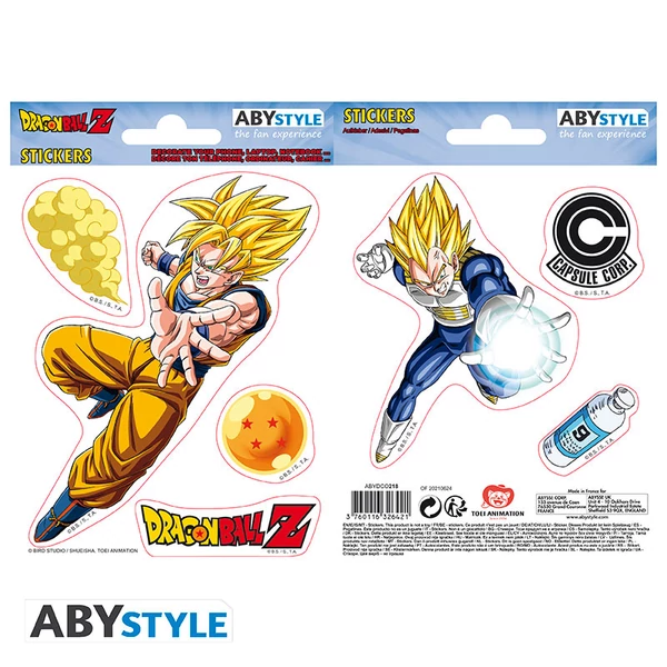 DRAGON BALL - Matricák - 16x11cm/ 2 sheets - DBZ/ Goku-Vegeta