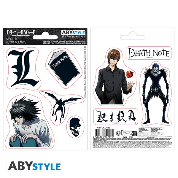 DEATH NOTE - Matricák - 16x11cm/ 2 sheets - 