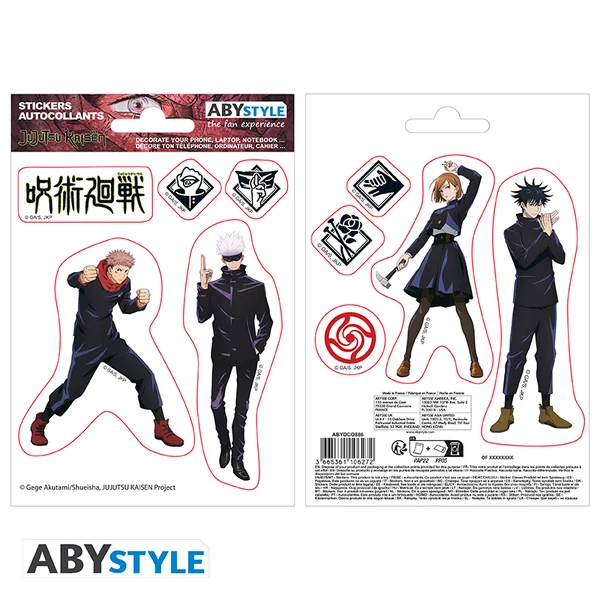 JUJUTSU KAISEN - Matricák - 16x11cm/ 2 sheets - Tokyo Jujutsu High