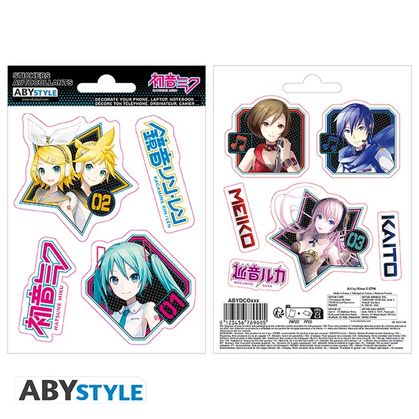 HATSUNE MIKU - Matricák - 16x11cm/ 2 sheets - Characters