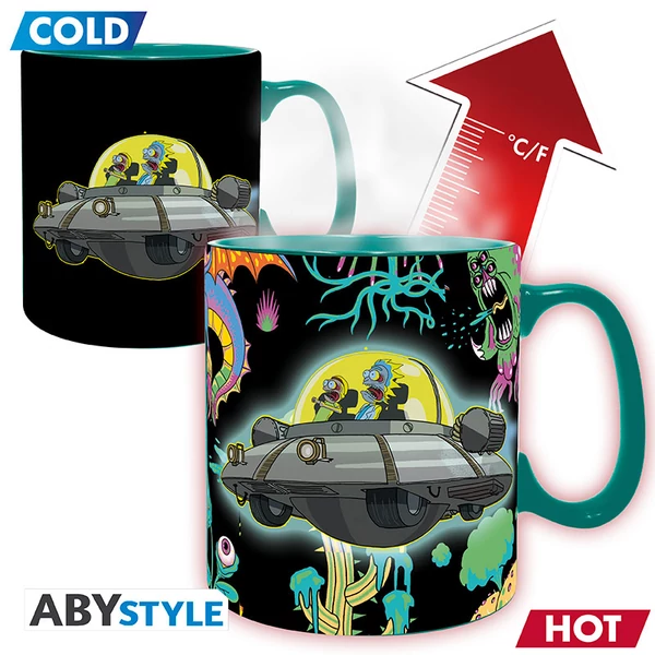 RICK AND MORTY - Hőre változó bögre - 460 ml-Spaceship-bo