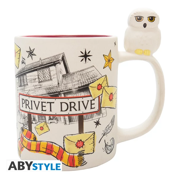 HARRY POTTER - Bögre 3D handle - Hedwig & Privet Drive