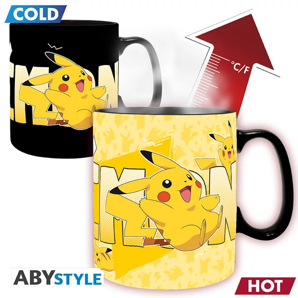 POKEMON - Hőre változó bögre - 460 ml - Pikachu - cardboard bo