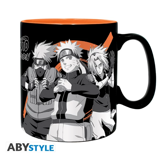 NARUTO SHIPPUDEN - Bögre -460ml-Group black & white -box