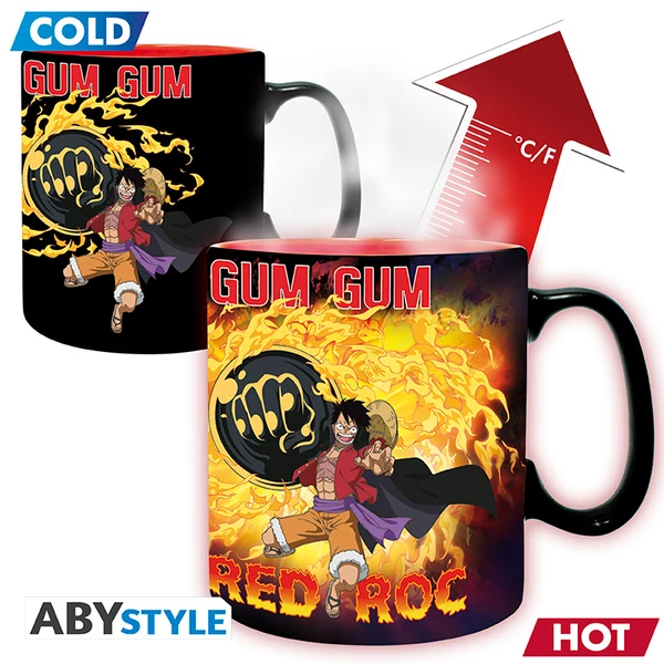 ONE PIECE - Hőre változó bögre - 460 ml - Luffy vs Kaido - card