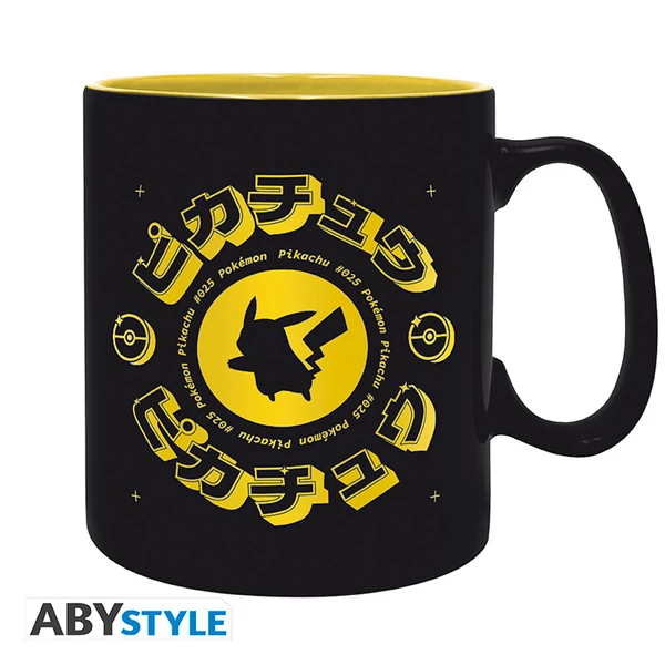 POKEMON - Bögre - 460 ml - Pikachu Black Icon - cardboard bo