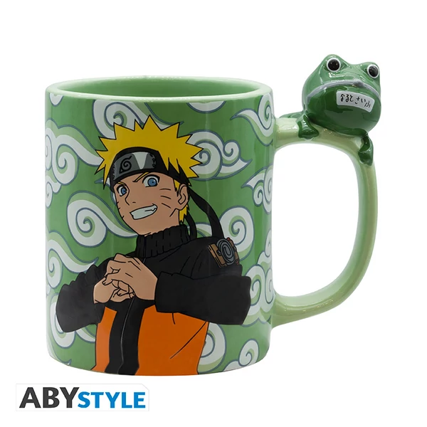 NARUTO SHIPPUDEN - Bögre 3D handle - Naruto and Gama-chan