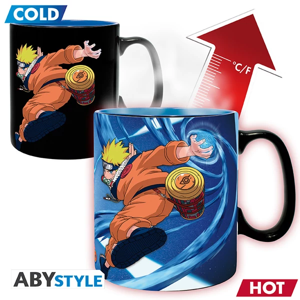 NARUTO - Hőre változó bögre - 460 ml- Naruto & Sasuke - cardboard