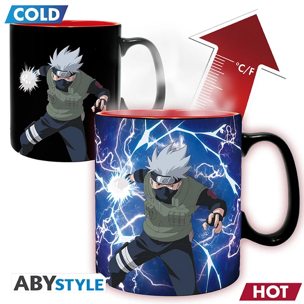 NARUTO SHIPPUDEN - Hőre változó bögre -460ml- Kakashi/Itachi -card