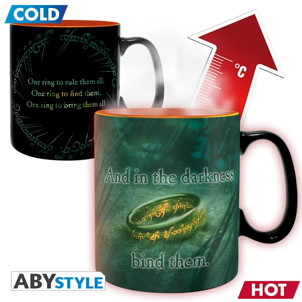 LORD OF THE RINGS - Hőre változó bögre - 460 ml - Sauron-cardboard