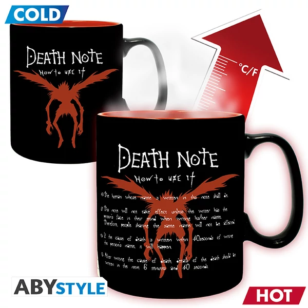 DEATH NOTE - Hőre változó bögre - 460ml -  L & Light - cardboard