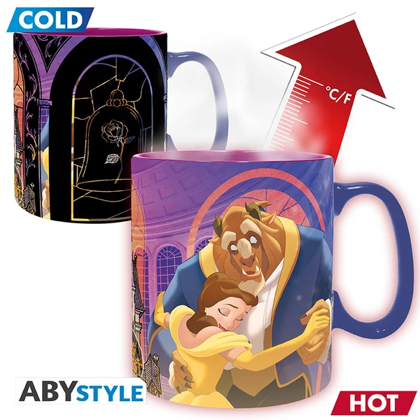 DISNEY - Hőre változó bögre - 460 ml - Beauty & the Beast - card