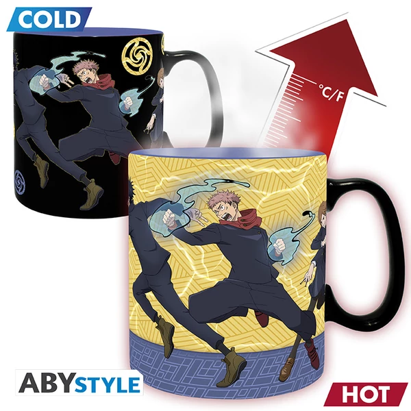 JUJUTSU KAISEN - Hőre változó bögre- 460 ml - Group cardboard