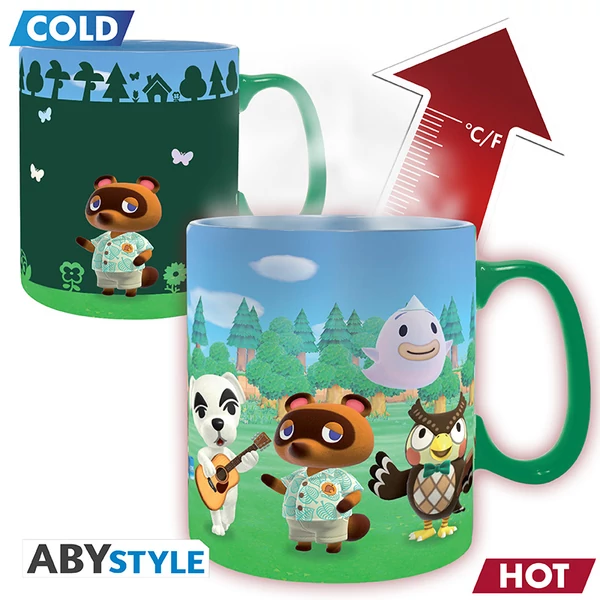 ANIMAL CROSSING - Hőre változó bögre- 460 ml -Island Welcome cardboard