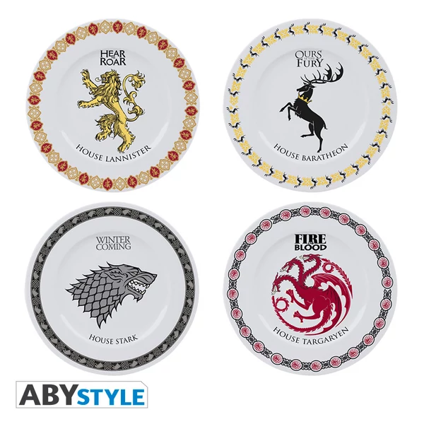GAME OF THRONES - Szett of 4 Plates - Houses