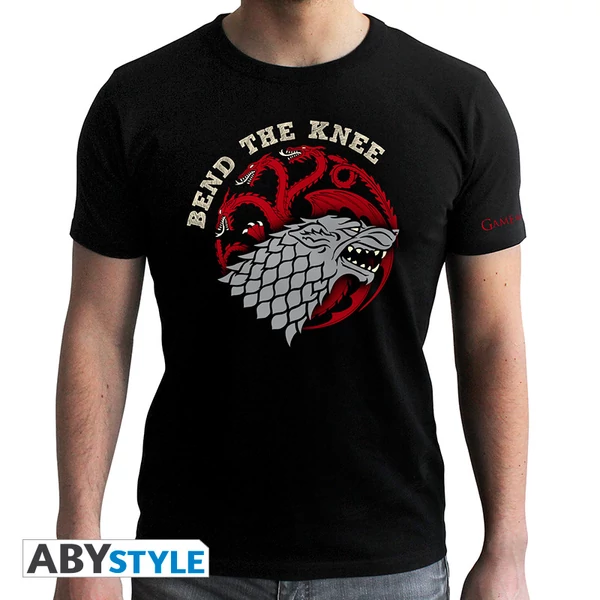 GAME OF THRONES - Póló Bend the Knee -  man SS black - new fit