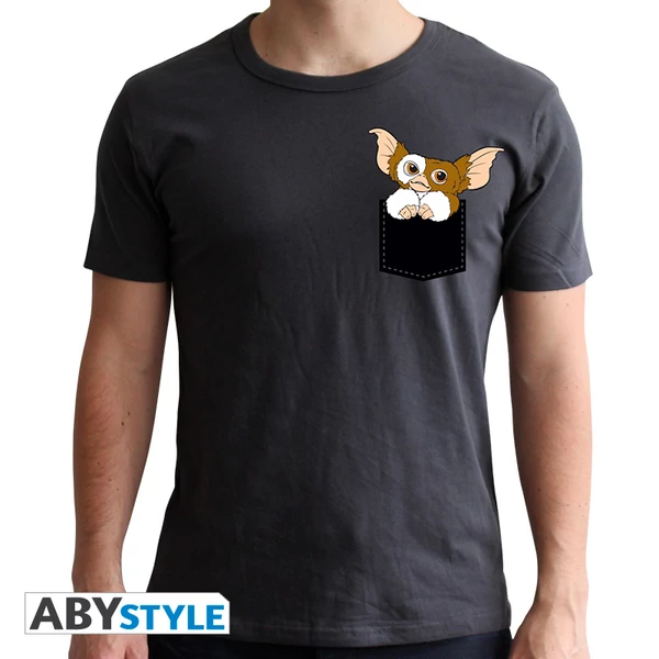 GREMLINS - Póló - Pocket Gizmo - man SS dark grey - new fit