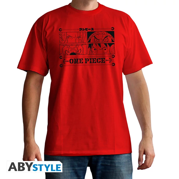 ONE PIECE - Póló unisex red - 4 Emperors