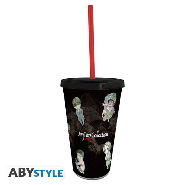 JUNJI ITO - Pohár with straw - 470ml - Chibi Art