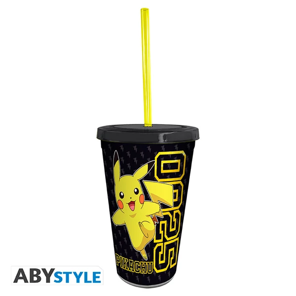 POKEMON - Pohár with straw - 470ml - Pikachu Collage