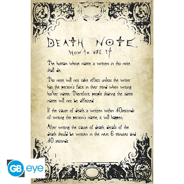 DEATH NOTE - Poszter Maxi 91.5x61 - Rules