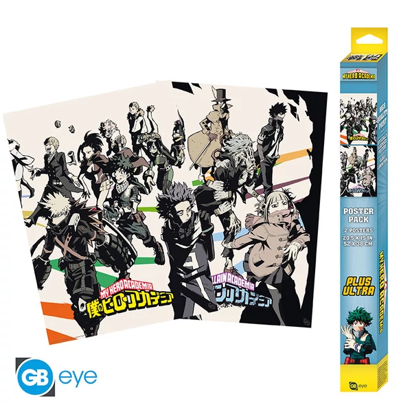 MY HERO ACADEMIA - Szett 2 Poszterek Chibi 52x38 - Heroes/Villains