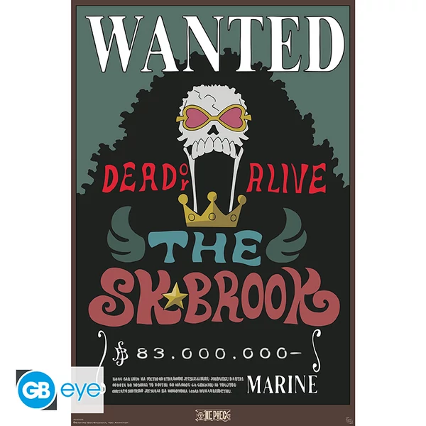 ONE PIECE - Poszter Maxi 91.5x61 - Wanted Brook