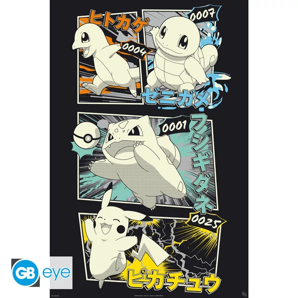 POKEMON - Poszter Maxi 91.5x61 FSC MIX - Pikachu & Kanto Starters