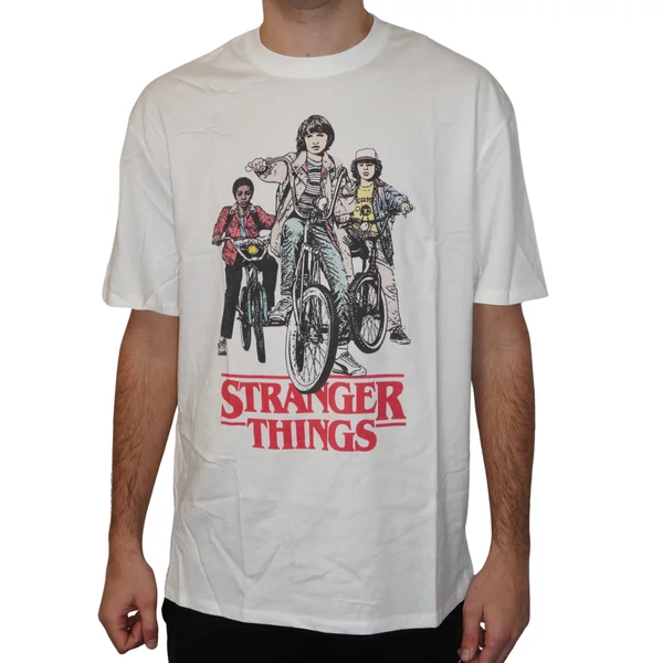 Stranger Things kerékpáros mintás póló