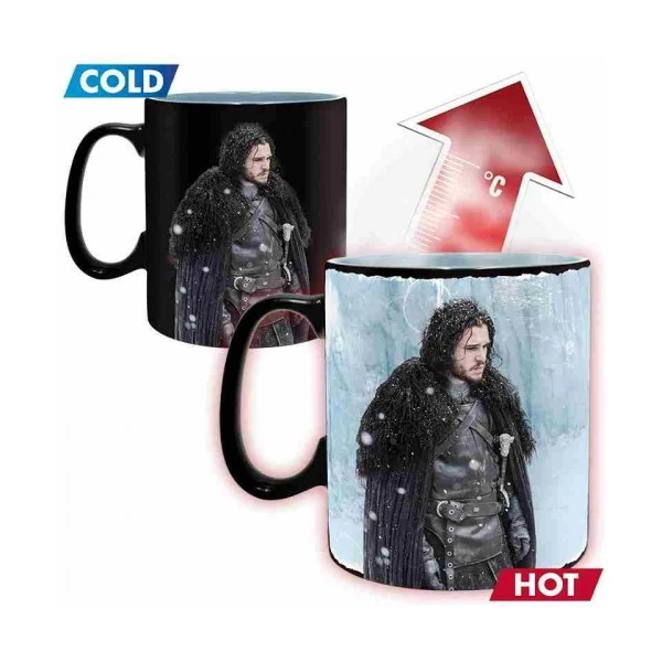 Game of Thrones Trónok Harca Winter is Coming Jon Snow hőre változó bögre 460 ml