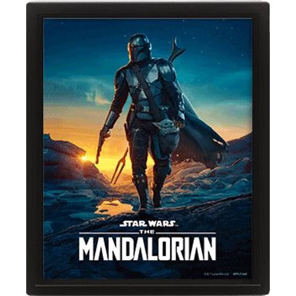 Star Wars The Mandalorian Grogu Lenticular 3D keretezett hologram kép