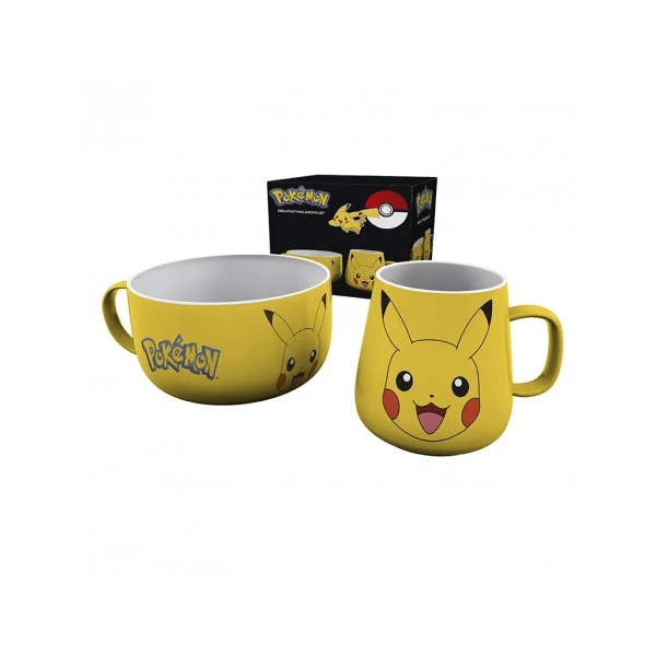 POKEMON Pikachu reggeliző készlet bögre és müzlis tál